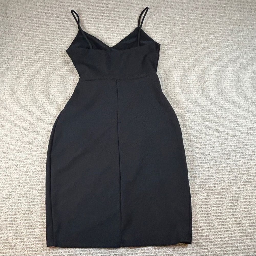 Lulus Black Mini Dress Small Spaghetti Strap Bodycon Minimalist LBD Date Night - Picture 8 of 11